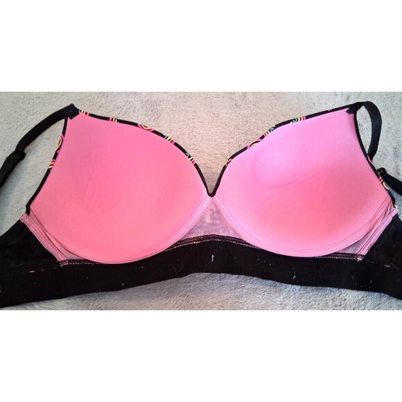 Victoria's Secret PINK Bra 36D Wear Everywhere Wireless Push Up Rainbow - Picture 3 of 5